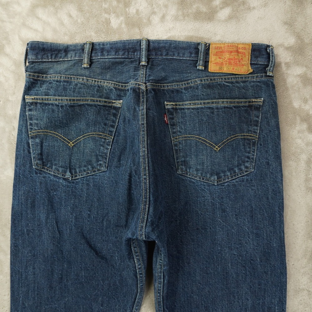 Levi's 501 XX Button Fly Denim Jeans Men's 40x32 (38x28) Blue Distressed - Picture 4 of 11